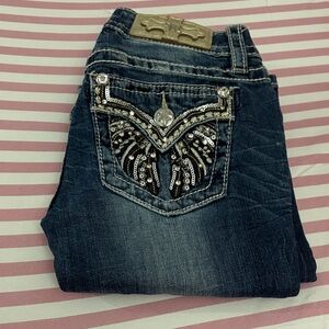 MISS ME JEANS Embellished Dark Blue Women's Jeans - Brand Unknown